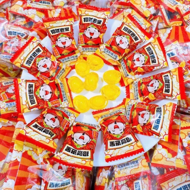 Kẹo Tết 1Kg Thần Tài Hình Thỏi Vàng Nhân Trái Cây - Giá ưu đãi 52.000đ