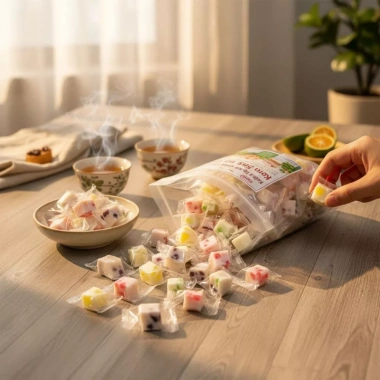 Kẹo thạch dẻo trái cây mix 500g gói từng viên tiện lợi, giảm giá 59.000 VND - bánh kẹo Cô Nương Béo