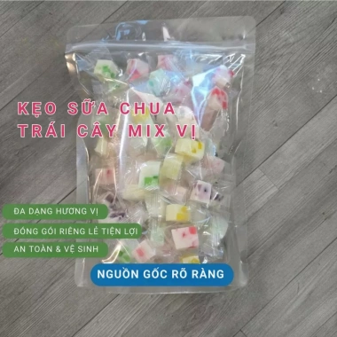 Kẹo thạch dẻo trái cây mix 500g gói từng viên tiện lợi, giảm giá 59.000 VND - bánh kẹo Cô Nương Béo