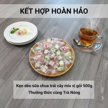 Kẹo thạch dẻo trái cây mix 500g gói từng viên tiện lợi, giảm giá 59.000 VND - bánh kẹo Cô Nương Béo