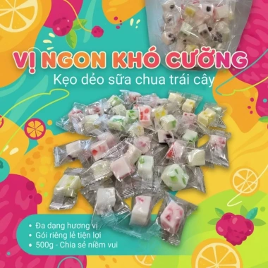 Kẹo thạch dẻo trái cây mix 500g gói từng viên tiện lợi, giảm giá 59.000 VND - bánh kẹo Cô Nương Béo