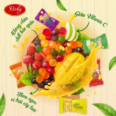 Kẹo Trái Cây Fruit 100 Gói 900g - Hương vị tươi ngon, giảm 20% chỉ 75.000₫, hàng chính hãng