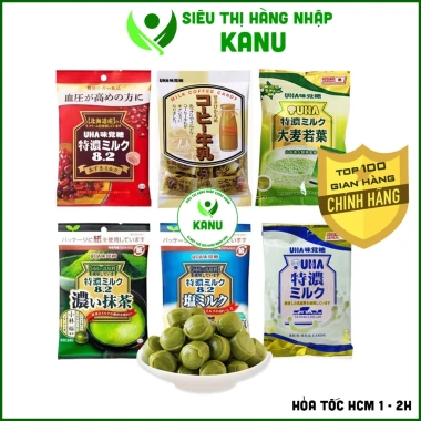 Kẹo UHA Nhật Bản 10 vị (trà xanh, lúa mạch, sữa bò...) giảm giá chỉ 49.000₫
