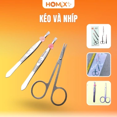 Kéo và nhíp Homix dễ vệ sinh, phù hợp nam nữ, loại bỏ da chết, cắt tỉa gọn gàng – Giá chỉ 55.250₫