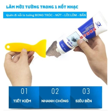 Keo Vá Tường Chống Thấm 250gr - Khô Nhanh, Giá 29k, Ngăn Nứt Bong Tróc Tại Nhà
