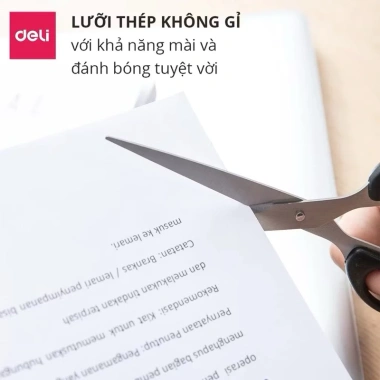 Kéo Văn Phòng Deli 6.009-6.010 Lưỡi Hợp Kim Thép Không Gỉ Siêu Bén Giá 45.000