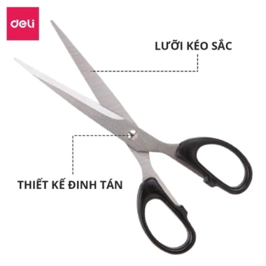 Kéo Văn Phòng Deli 6.009-6.010 Lưỡi Hợp Kim Thép Không Gỉ Siêu Bén Giá 45.000