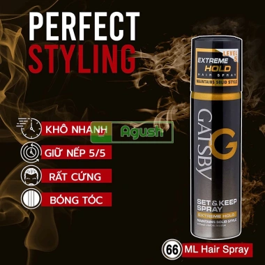 Keo xịt tóc Gatsby 250ml/66ml chính hãng Nhật Bản, giữ nếp lâu, không bết dính, thơm nhẹ, giá rẻ 75.000 đồng 5