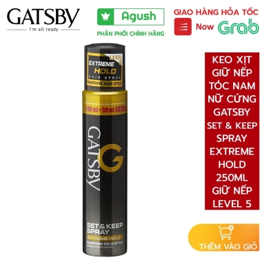 Keo xịt tóc Gatsby Extreme Hold 250ml - Tạo kiểu cứng, giữ nếp lâu, không bết dính, nam nữ, chính hãng, giảm giá 215k