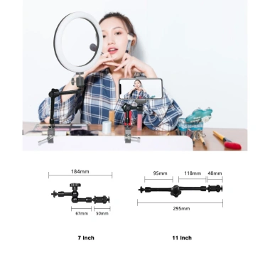 Kẹp 1/4 và 3/8 cho DSLR, Giàn khoan, Màn hình LCD, Đèn flash LED Magic Arm