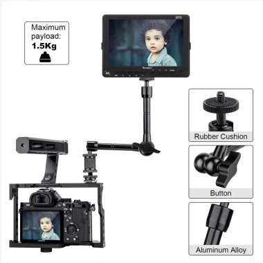 Kẹp 1/4 và 3/8 cho DSLR, Giàn khoan, Màn hình LCD, Đèn flash LED Magic Arm