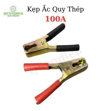 Kẹp ắc quy 100A Thép không rỉ Đỏ Đen 93mm - Lò xo cực khỏe - Linh kiện điện tử QUỲNH DIỈN - Giá 24.250 VND