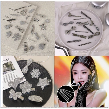 Kẹp Bạc Y2K Cá Tính cho Nữ - Cặp Kẹp Nơ Thời Trang, Giá chỉ 15.000 VNĐ