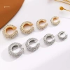 Kẹp Bông Tai Nữ MUQV 1-8 Cái Hình Tròn Pha Lê Giả Xuyên Hình Học