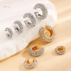 Kẹp Bông Tai Nữ MUQV 1-8 Cái Hình Tròn Pha Lê Giả Xuyên Hình Học 5