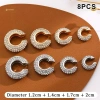 Kẹp Bông Tai Nữ MUQV 1-8 Cái Hình Tròn Pha Lê Giả Xuyên Hình Học 9