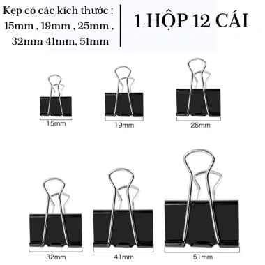 Kẹp bướm giấy Slecho đa kích thước 15-51mm - Giá ưu đãi 20.000đ, chất lượng cao 3