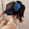 Kẹp cá mập tam giác nơ dây da quả anh đào – Phong cách Hàn Quốc nhẹ nhàng, thích du lịch & đi làm, chỉ 71.007đ