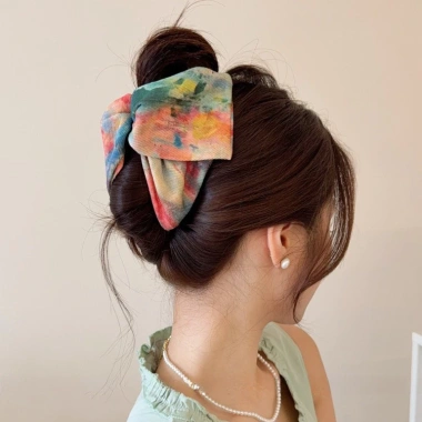 Kẹp cá mập tam giác nơ dây da quả anh đào – Phong cách Hàn Quốc nhẹ nhàng, thích du lịch & đi làm, chỉ 71.007đ 3