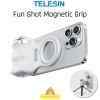 Kẹp Camera Điện Thoại Từ Tính TELESIN – Nút Chụp Không Dây, Đèn Đầy, 3 Chân, MFI, 1/4