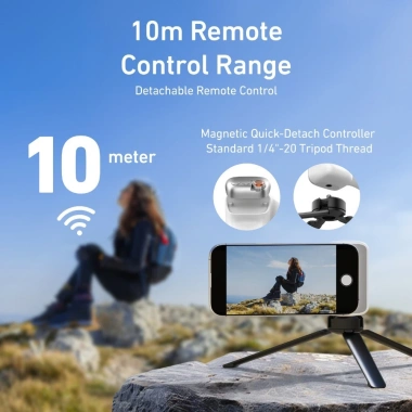 Kẹp Camera Điện Thoại Từ Tính TELESIN – Nút Chụp Không Dây, Đèn Đầy, 3 Chân, MFI, 1/4