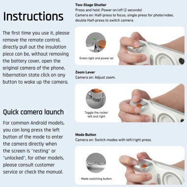 Kẹp Camera Điện Thoại Từ Tính TELESIN – Nút Chụp Không Dây, Đèn Đầy, 3 Chân, MFI, 1/4