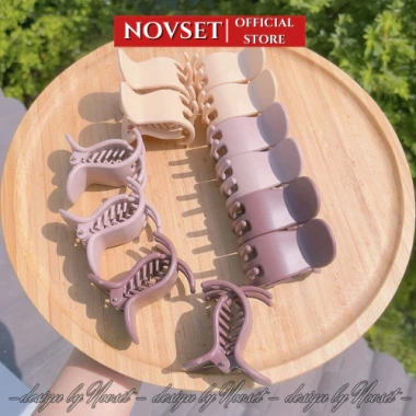 Kẹp Càng Cua NOVSET Màu Socola Cao Cấp - Thiết Kế Bầu Tròn, Giá Ưu Đãi 38.500₫