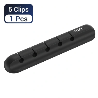 Kẹp cố định dây cáp TOPK 3-5-7, đương kính 5mm, đế dán silicon - Giá 12.000đ