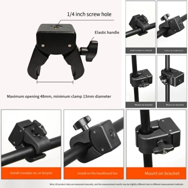 Kẹp Cua Dày Đa Năng Xoay Camera Trực Tiếp – Chân Máy Tính, Kẹp Điện Thoại & Máy Tính Bảng, Ống Tròn & Vuông