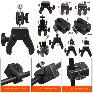 Kẹp Cua Dày Đa Năng Xoay Camera Trực Tiếp – Chân Máy Tính, Kẹp Điện Thoại & Máy Tính Bảng, Ống Tròn & Vuông