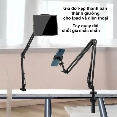 Kẹp Đa Năng cho Điện Thoại, iPad, Tablet 11-14 inch - Xem Phim, Chuyển Thành Bàn, Ghế, Giường - Giá 105.000 VND