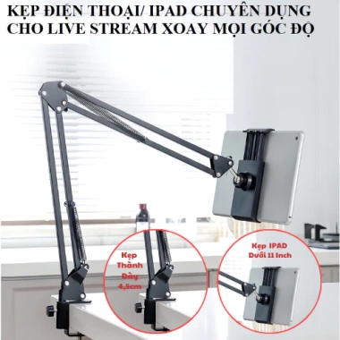Kẹp Đa Năng cho Điện Thoại, iPad, Tablet 11-14 inch - Xem Phim, Chuyển Thành Bàn, Ghế, Giường - Giá 105.000 VND