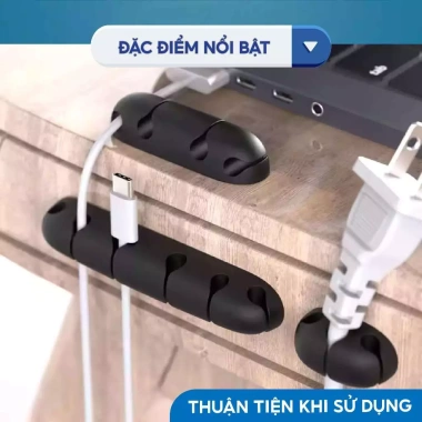 Kẹp Dây Cáp Điện Dán Tường Siêu Dính - Giữ Cố Định Đầu Sạc, Chống Rối Cho Điện Thoại, Laptop, Tai Nghe - Giá 15.000đ 4