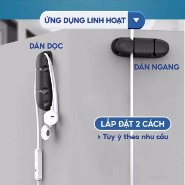 Kẹp Dây Cáp Điện Dán Tường Siêu Dính - Giữ Cố Định Đầu Sạc, Chống Rối Cho Điện Thoại, Laptop, Tai Nghe - Giá 15.000đ 5
