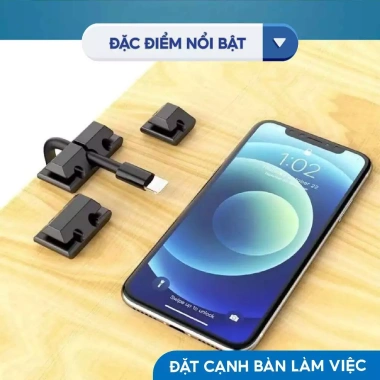 Kẹp Dây Cáp Điện Dán Tường Siêu Dính - Giữ Cố Định Đầu Sạc, Chống Rối Cho Điện Thoại, Laptop, Tai Nghe - Giá 15.000đ 8