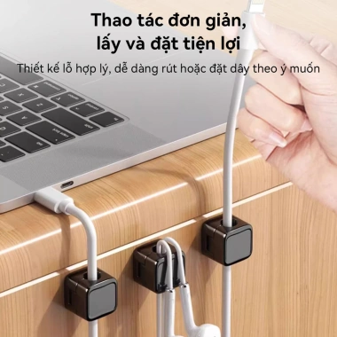 Kẹp Dây Điện CHOME - Khoá Treo Dây Sạc Đỉnh, Dán Tường Cố Định, Bảo Vệ & Quản Lý Cáp, Giá 20.000₫ Giảm từ 25.000₫