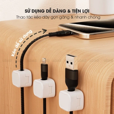 Kẹp Dây Điện Micofi - Khoá Treo Dây Sạc Tường, Cố Định Giữ Gọn Gàng, Bảo Vệ Cáp