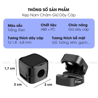 Kẹp Dây Điện Micofi - Khoá Treo Dây Sạc Tường, Cố Định Giữ Gọn Gàng, Bảo Vệ Cáp 9 Kẹp Dây Điện Micofi - Khoá Treo Dây Sạc Tường, Cố Định Giữ Gọn Gàng, Bảo Vệ Cáp 9