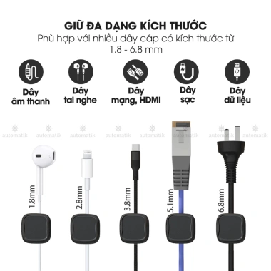 Kẹp Dây Điện Treo Tường Automatik - Khoá Giữ Cáp Gọn Gàng, Bảo Vệ, Giá 20.000 VNĐ