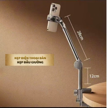 Kẹp điện thoại đa năng giá đỡ iPad, đầu giường & bàn, xoay 360, xem phim học online – 75.000₫ 5 Kẹp điện thoại đa năng giá đỡ iPad, đầu giường & bàn, xoay 360, xem phim học online – 75.000₫ 5