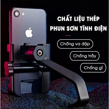Kẹp điện thoại gắn xe máy C2 INOX chống rung, gắn kính xe nhanh - Giá chỉ 49.000đ, phù hợp Shipper & xe công nghệ