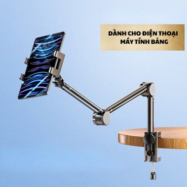 Kẹp điện thoại, giá đỡ iPad, máy tính bảng xoay 360 - Gắn bàn, xem phim, livestream, học online, 75k
