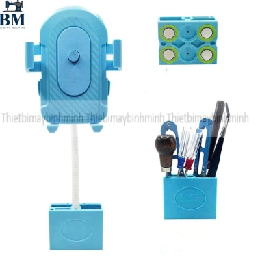 Kẹp điện thoại màu xanh đế 4 nam châm hút mạnh, kèm hộp đựng dụng cụ may Giá 65.000₫