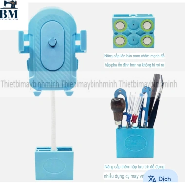 Kẹp điện thoại màu xanh đế 4 nam châm hút mạnh, kèm hộp đựng dụng cụ may Giá 65.000₫