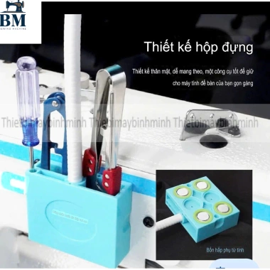 Kẹp điện thoại màu xanh đế 4 nam châm hút mạnh, kèm hộp đựng dụng cụ may Giá 65.000₫
