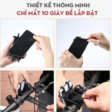 Kẹp điện thoại xe đạp silicon siêu bền, không trầy xước, giá chỉ 49.980đ 6