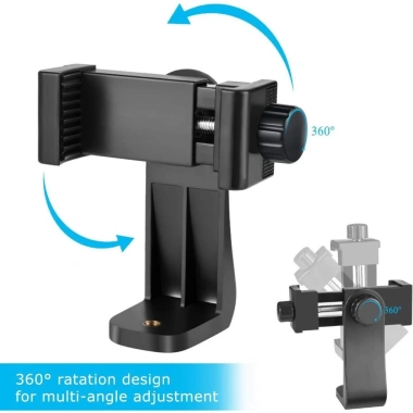 Kẹp điện thoại xoay 360 cho Tripod livestream - Giá chỉ 15.000 VND, giảm từ 18.300 VND, ổn định dễ lắp đặt