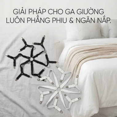 Kẹp Ga Giường Chống Xê Dịch Cố Định, Drap 6 Chiều Chống Rách, Đệm Phẳng - 68.000₫