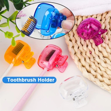 Kẹp giữ bàn chải nhựa Đầu bàn chải + Mũ bảo vệ - Hộp lưu trữ du lịch, giảm giá 28.600₫