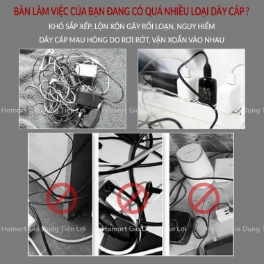 Kẹp Giữ Dây Cáp Hamart Siêu Dính Acrylic - Cố Định Dây Sạc Điện Thoại & Laptop, Chống Rối, Giá 9.900₫ 2 Kẹp Giữ Dây Cáp Hamart Siêu Dính Acrylic - Cố Định Dây Sạc Điện Thoại & Laptop, Chống Rối, Giá 9.900₫ 2